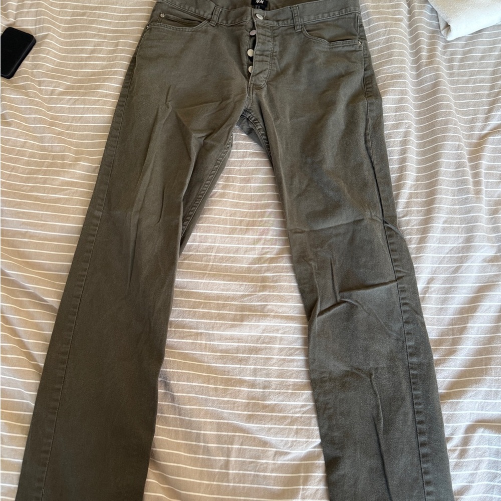 H&M Stylish Olive Green Pants